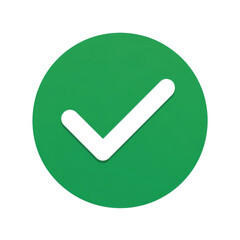 Wall Mural - white check mark icon in green circle isolated on transparent background Remove png, Clipping Path, pen tool