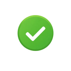 Wall Mural - white check mark icon in green circle isolated on transparent background Remove png, Clipping Path, pen tool
