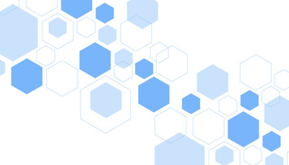 Wall Mural - abstract blue hexagon shape for frame illustration design