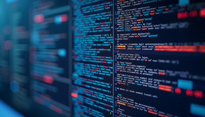 Abstract view of computer code, illustrating the complexity of software development and programming.