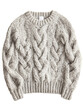 © Vilma - A detailed shot of a cozy, knitted sweater. It has a textured weave and neutral tones, perfect for warmth and style
