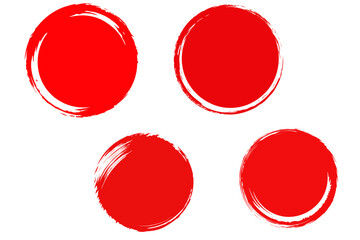 Glossy red round web buttons icons set for an internet website design