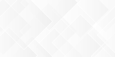 Wall Mural - abstract white and gray overlap triangle geometric technology design. minimal rectangle randomly arr