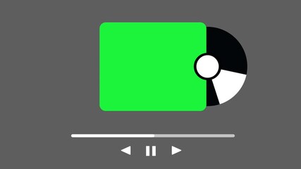 A digital media player screen with play controls, representing entertainment, technology, streaming, and the evolution of modern multimedia interaction