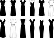 © Mohamed - Set of ten black dresses. Vector illustration.