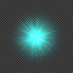 Wall Mural - light effect of green lens flares