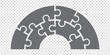 © katarinanh - Simple icon puzzles in gray. Simple icon half circle puzzle of the eight elements on transparent background for your web site design, app, UI. EPS10.