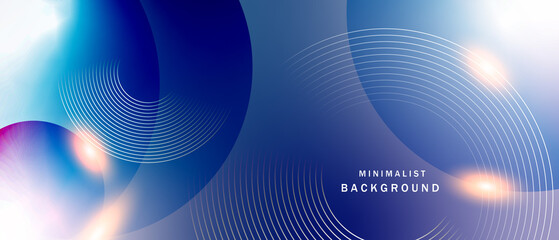 Abstract blue modern background with circle elements. Concept of future digital technology. Vector illustration.