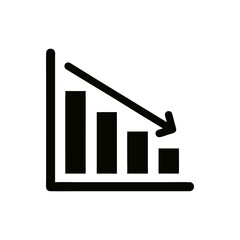 Wall Mural - Declining Bar Chart with Downward Arrow Representing Loss Performance Downtrend and Financial Risk Illustration Minimalist Design