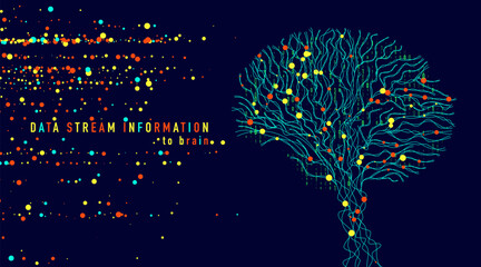 Abstract digital brain connections. Scientific digital computer code. Graphic concept for your design