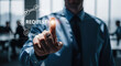 © EDA - Businessman touches virtual request interface with finger, symbolizing digital interaction and modern technology