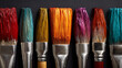 © Kiki Seah - top view flat lay image of paint brushes