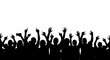 © mrvect02 - Crowd of People Cheering with Raised Hands in Silhouette Style silhouette