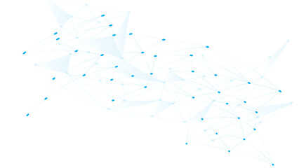 Wall Mural - blue white abstract polygon connection mesh digital technology futuristic communication high tech co