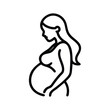 © Idee khan - Pregnant Woman Line Art: Side Profile Illustration vector