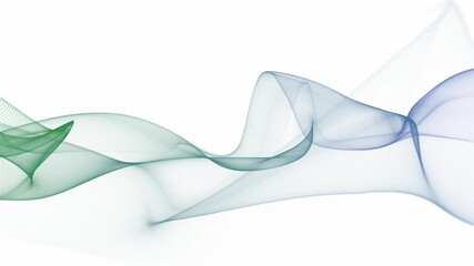 Wall Mural - slow moving looped waving lines in green and blue colors