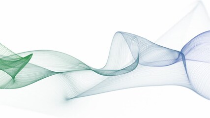 Wall Mural - slow moving looped waving lines in green and blue colors