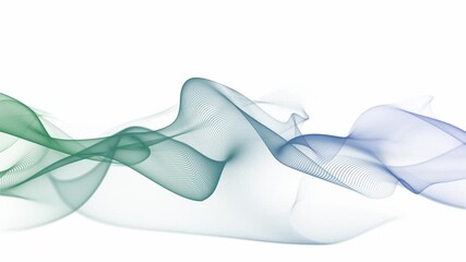Wall Mural - slow moving looped waving lines in green and blue colors