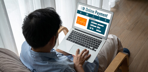 Wall Mural - Online payment platform for modish money transfer on the internet netowrk