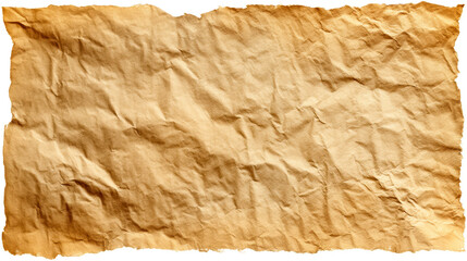 Wall Mural - aged crumpled paper texture with torn edges and visible fabric weave, cut out transparent