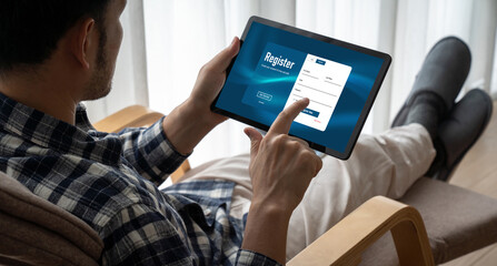 Wall Mural - online registration form for modish form filling on the internet website