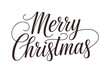 © MdMezbahul - Elegant merry christmas calligraphy phrase with detailed swirls and flourishes on white background