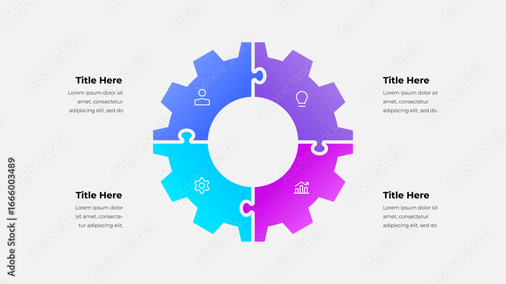 Segmented Gear Multicolored segmented gear design infographic with icons representing ...