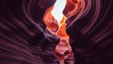 Antelope canyon walls with warm light
