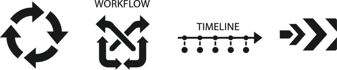 Streamline your business with clear process flow and timeline icons for efficient project management