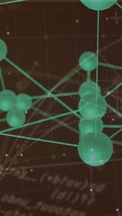 Wall Mural - animation of data processing and connections over black background
