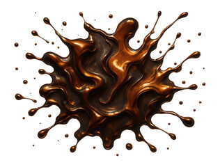 Wall Mural - paint splatter with metallic accents, bronze and copper