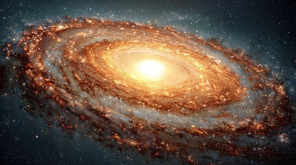 Wall Mural - Spiral Galaxy With Colorful Stars In Space
