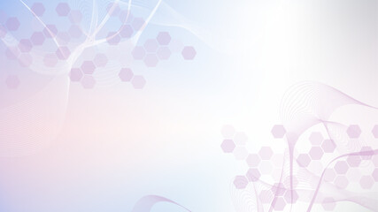 Wall Mural - health care abstract background with lines, dots and hexagons. medical innovation banner template co