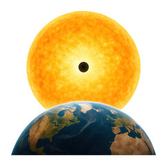 Wall Mural - transit of venus with venus passing directly between the earth and the sun