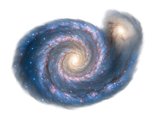 Wall Mural - messier 51 with a spiral galaxy interacting with a smaller companion