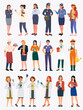 © GedhangKlutuk - Diverse collection of illustrated women in various professional uniforms showcasing careers like doctor police officer chef and scientist. EPS Editable