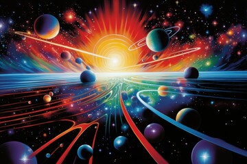 Wall Mural - airbrush art of galaxy background backgrounds astronomy universe.