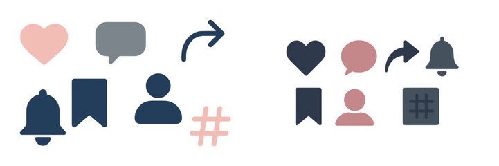 Social Media Icons Collection, Minimalist flat design