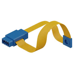 Flexible cable connector isolated on transparent background