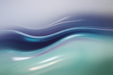 Wall Mural - abstract smooth wave pattern in teal and blue tones with soft lighting on a gradient background, rep