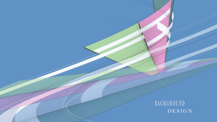 Wall Mural - Minimal geometric background. dynamic shapes composition.
