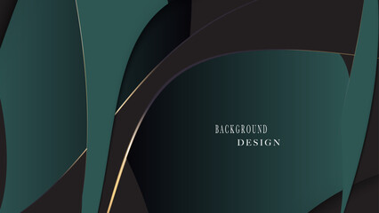 Wall Mural -  Luxury background design modern dark green