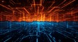 © Pro Clipart - An abstract digital landscape with a glowing grid surface. A futuristic background representing virtual reality, cyberspace, and information technology.