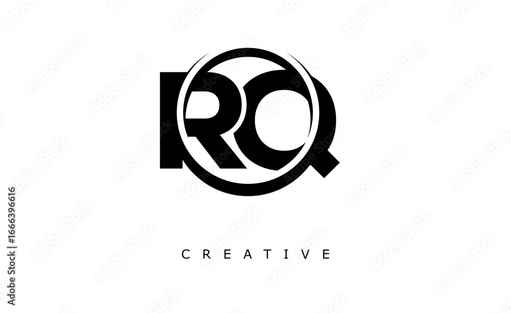 RQ Letter Logo - Circular Monogram Emblem with Bold Minimal Design for ...