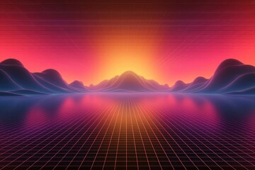 Wall Mural - retrowave autumn sunset backgrounds abstract pattern.