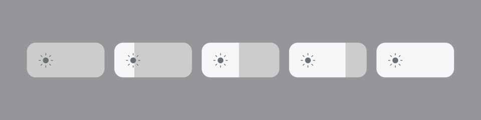 Brightness UI, UX interface brightness button set vector illustration. app or web design element