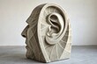 © PeakPix - A sculpture of a human ear and side profile in stone or plaster