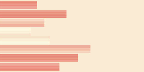 Wall Mural - abstract creative background, web banner. abstract horizontal lines composition. red lines on beige 