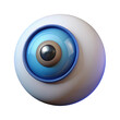 © Sinvans - 3D Rendered Eyeball Icon (Blue and Grey Iris)