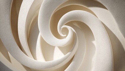 Wall Mural - Abstract spiral design in light cream